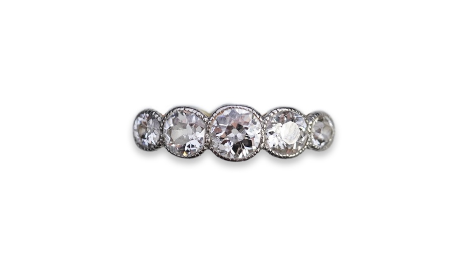 A diamond five-stone ring, early 20th century